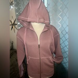 Third Love mauve long sleeve super soft zip up hoodie size small